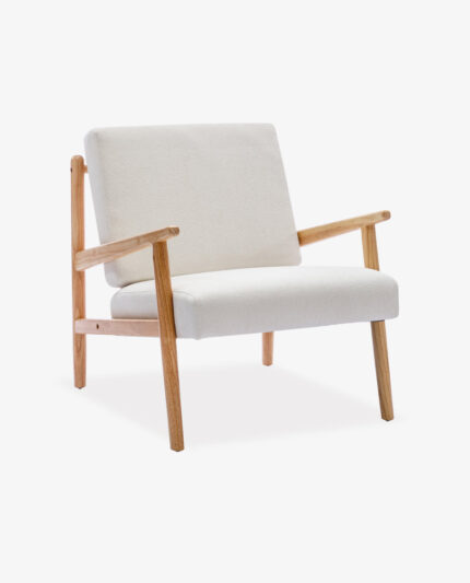 Androla Fabric Wood Lounge Armchair – Mid-Century Modern Accent Chair