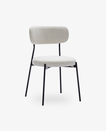 Androla Set of 2 Bouclé Side Chairs – Upholstered Dining Accent Chairs