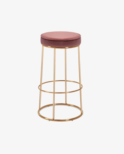 Androla Set of 2 Modern Round Bar Stools – Adjustable Height with Footrest